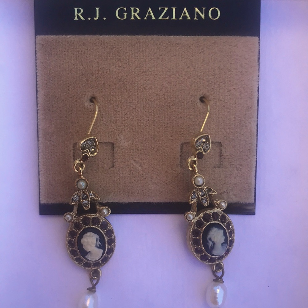 Burgundy Cameo Earrings